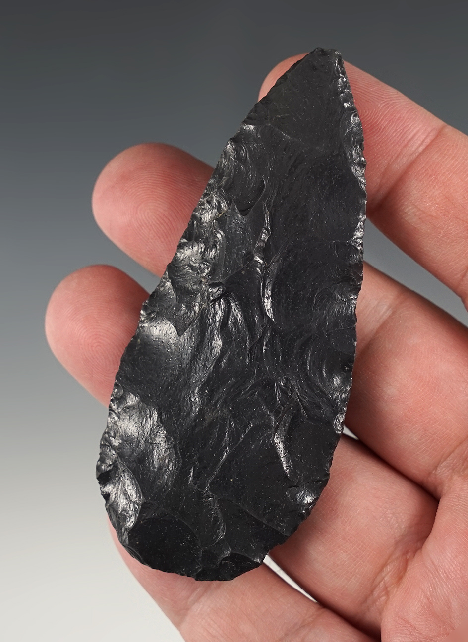 Nice 3 5/16" Blade found in Malheur Co., Oregon. Made from Obsidian.