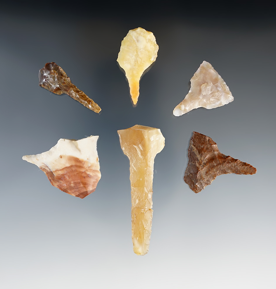 Set of 6 Drills found around Klickitat, Washington. One is broken and glued.