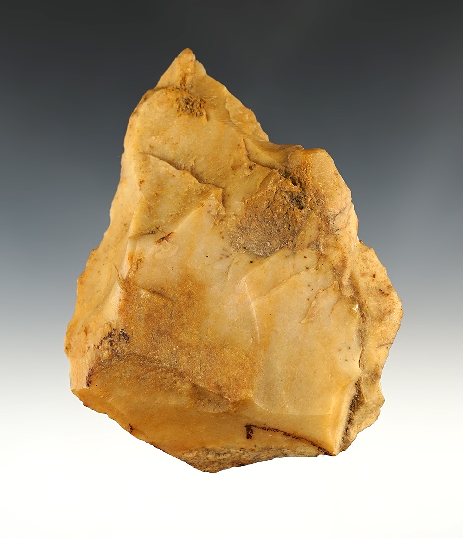 Large 4 1/4" Flint Hand Axe found in La Chabnet, France in 1961.