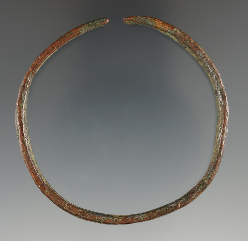 2 3/4" copper bracelet in excellent condition with good age on surface.