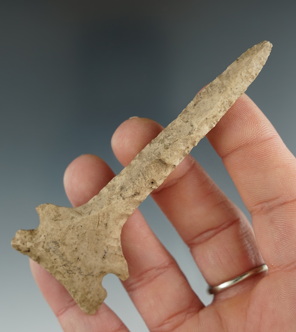 3 7/16" very well made Cornernotch Drill found in Clermont Co., Ohio.