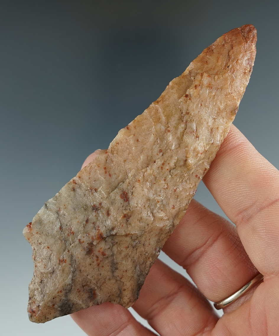 3 15/16" Dickson made from Novaculite, Arkansas. Ex. Harry McBride Collection. Bennett COA.