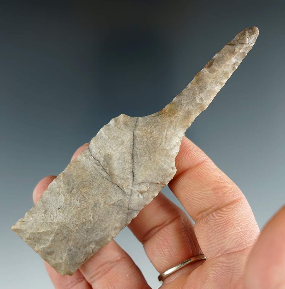 4 1/4" Paleo Drill found in Calhoun Co., Illinois.