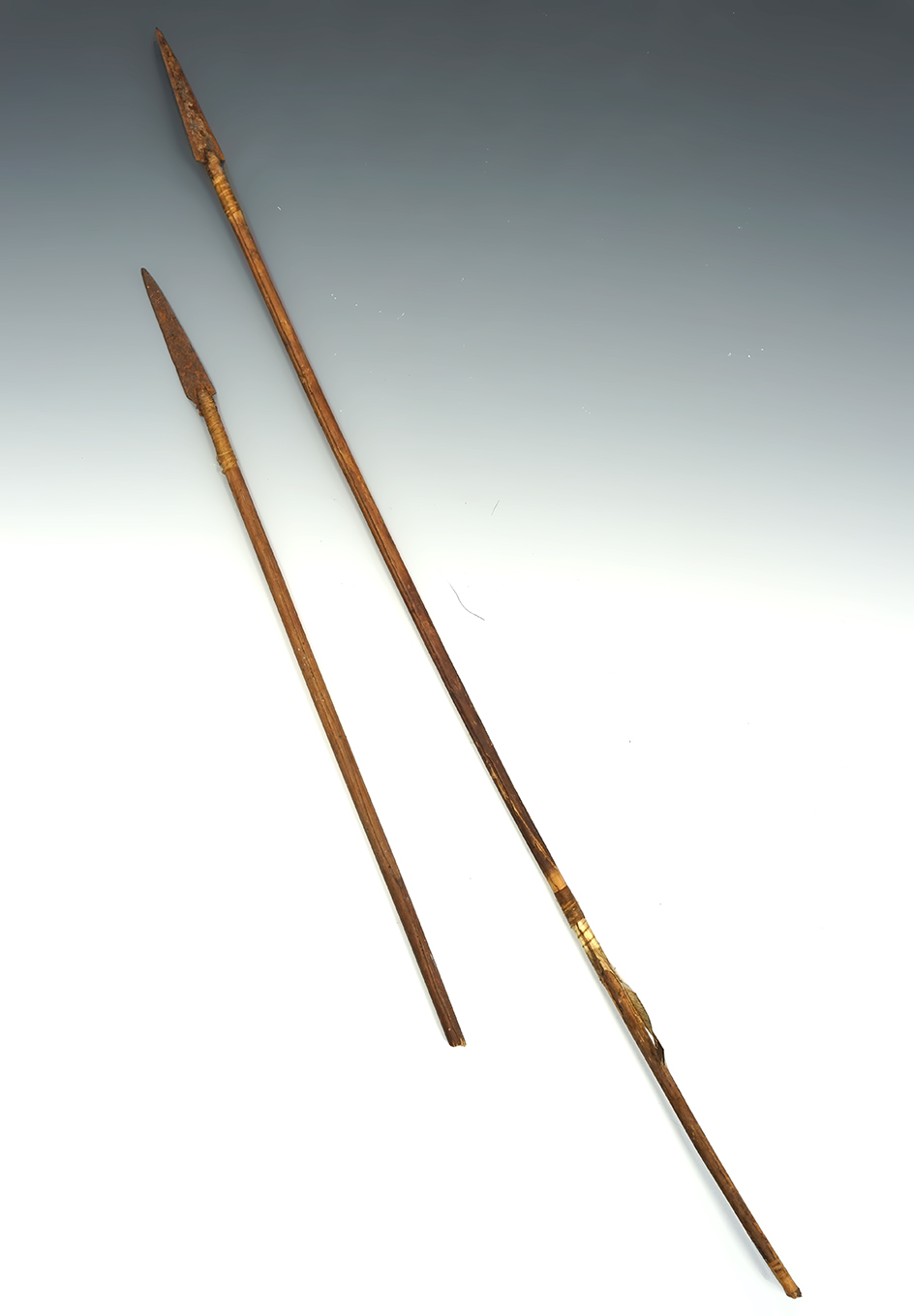 Pair of Plains Indian War Arrows. Both have the original trade metal tips. *See full description!