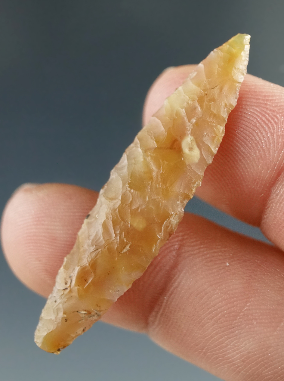 1 11/16" Cascade Drill made from Translucent Caramel and Clear Agate, Columbia River.