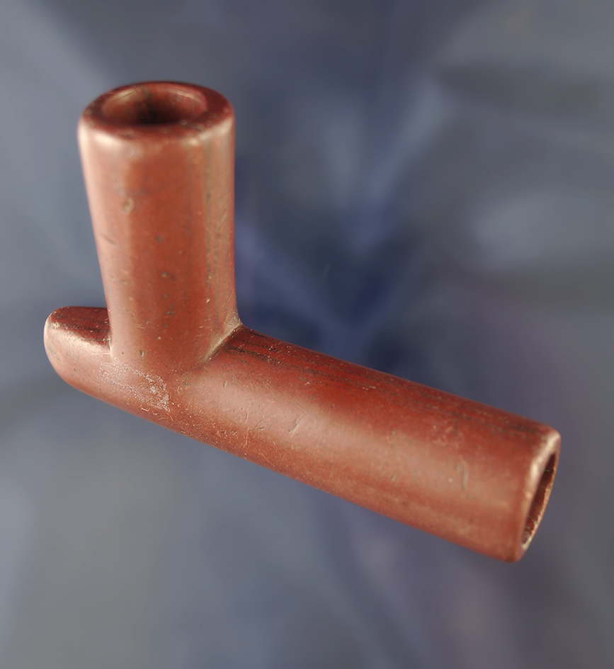 Nice early 3 1/2" Long Heavily Patinated Catlinite Pipe found in Montana.