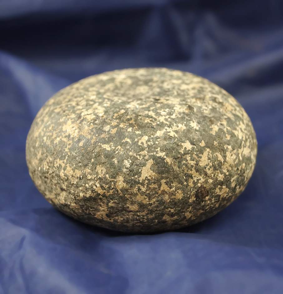 3" Diameter Dimpled Hardstone Discoidal found in Ohio.