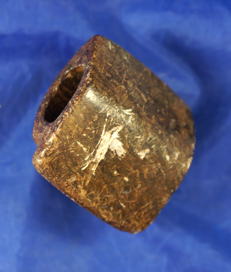 2 1/4" x 2 1/4" Steatite Panel Bannerstone - Ross Co., Ohio. Ex. Von Hilliard Collection. Dickey COA