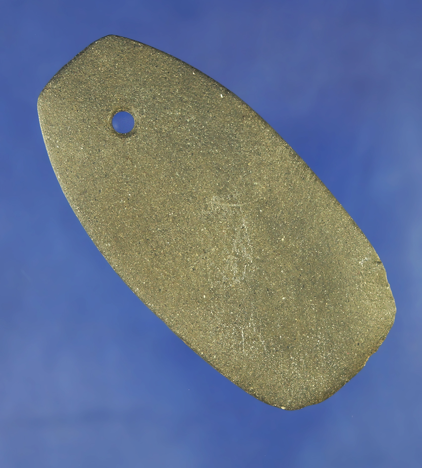 2 3/4" rare Hardstone Pendant found in Fayette Co.,  Ohio thin and well made.