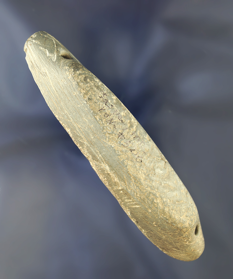 4 1/4" Porphyry Boatstone found in Jasper, Indiana.  Comes with a Dickey COA.