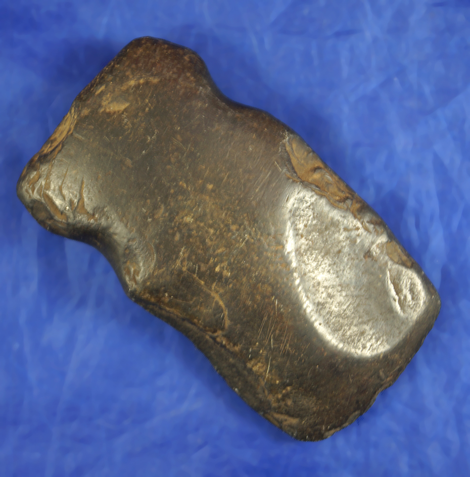 Heavily Patinated 4" Midwestern notched Hematite Axe.