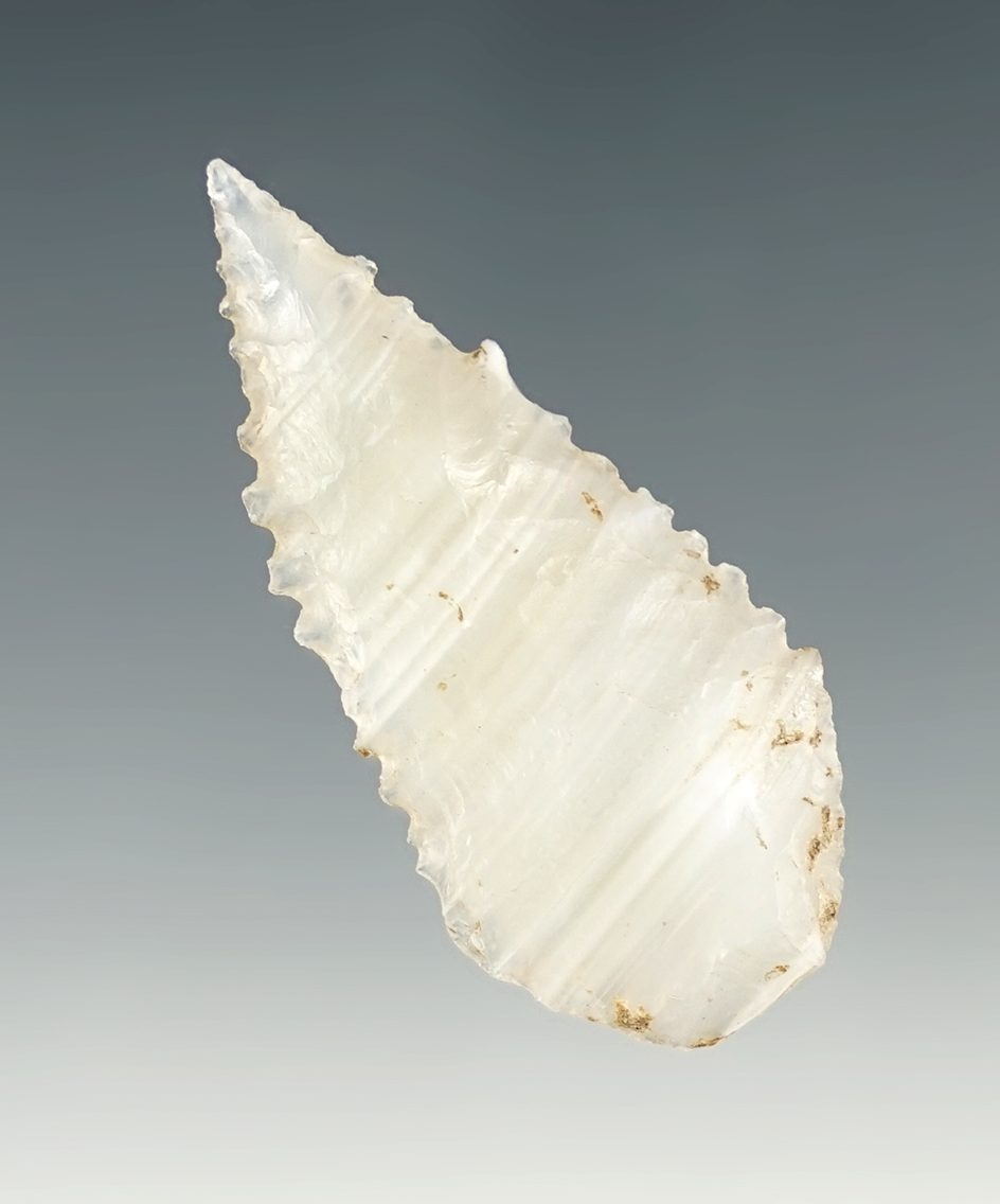 1 15/16" Cascade Dart with great serrations. Found close to the Columbia River.