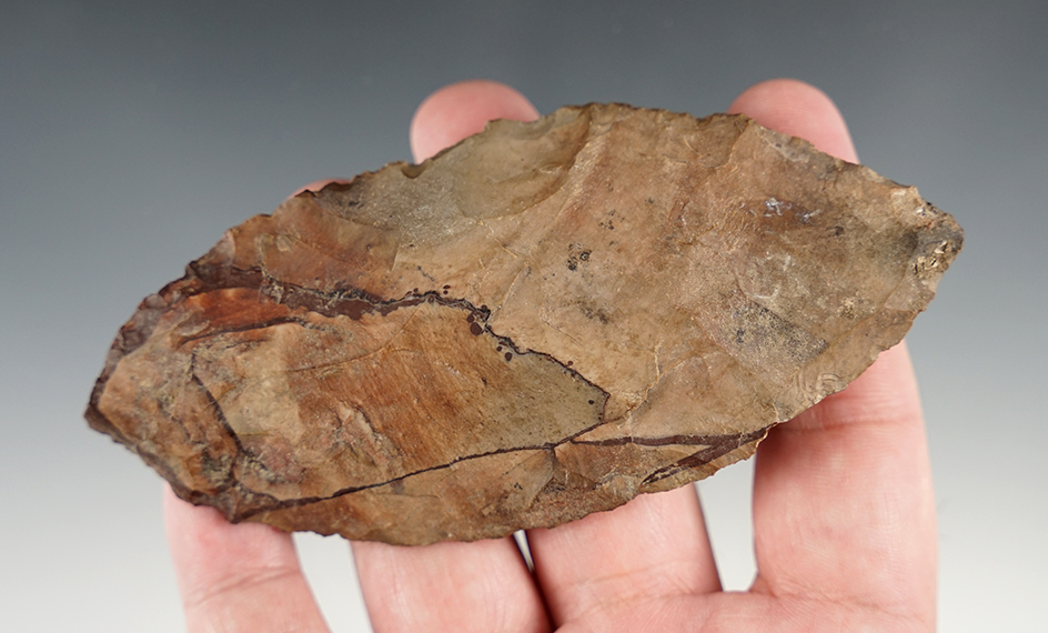 4 11/16" Knife made from Picture Jasper. Found around Umatilla, Oregon in the 1950's.