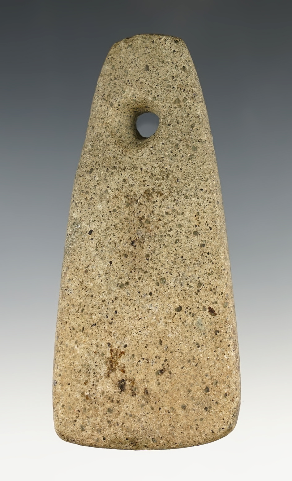 3 7/8" Trapezoidal Pendant made from Stone - New Jersey. Ex. Navratil. Bennett COA.