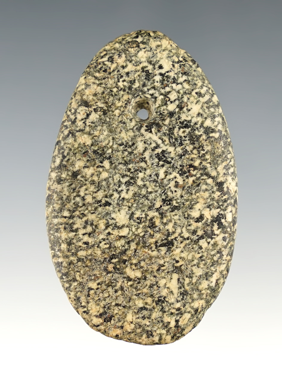 Rare 2 1/2" Hardstone Pendant found in Reno, Washington Co., Ohio.
