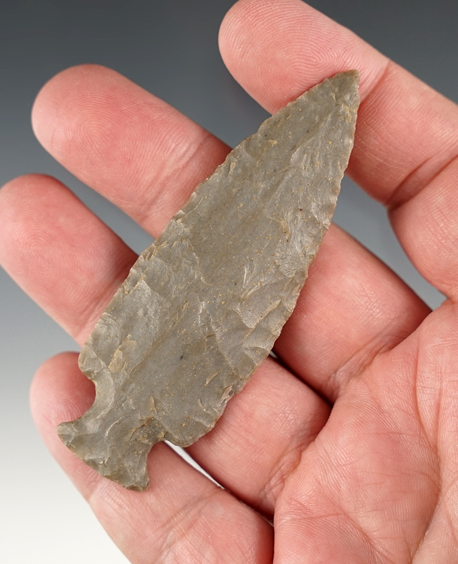 3 1/4" Classic Table Rock Point made of Hornstone. Found in Kentucky.