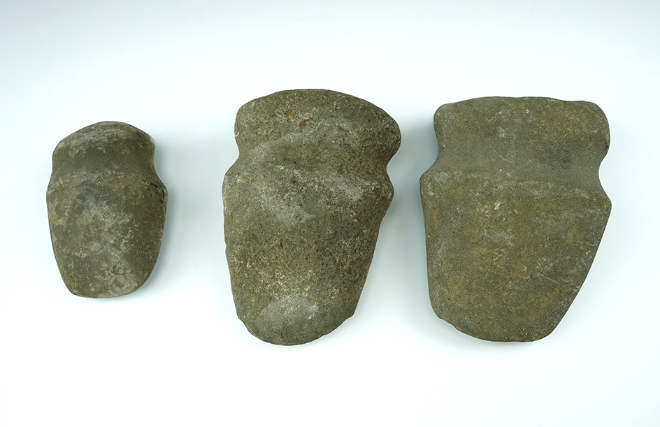Set of 3 Hardstone Axes found in the Eastern U.S. The largest is 5 1/2".