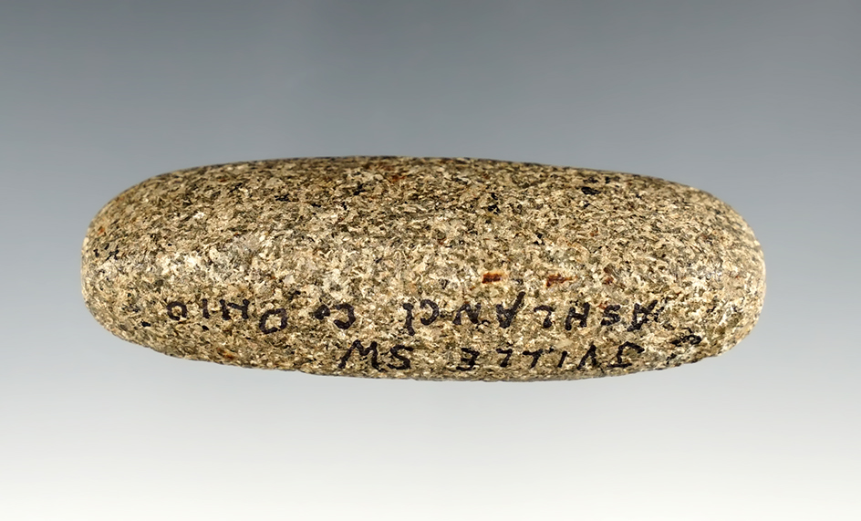 3" Bar Atlatl Weight found near Jeromesville, Ashland Co., Ohio.