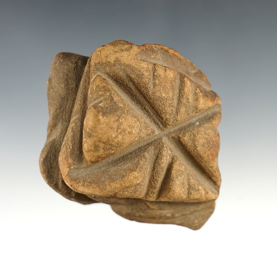 Sandstone Abrader with many grooves on the sides. Found in Scioto Co., Ohio