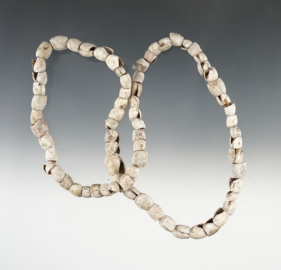 21" Strand of Shell Beads found near Snow Flat, Arizona in the 1980's.