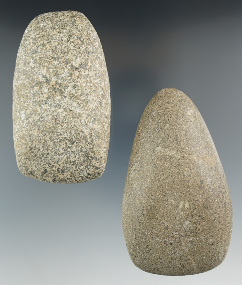 Pair of Hardstone Celts found in Indiana, largest is 3 7/8".