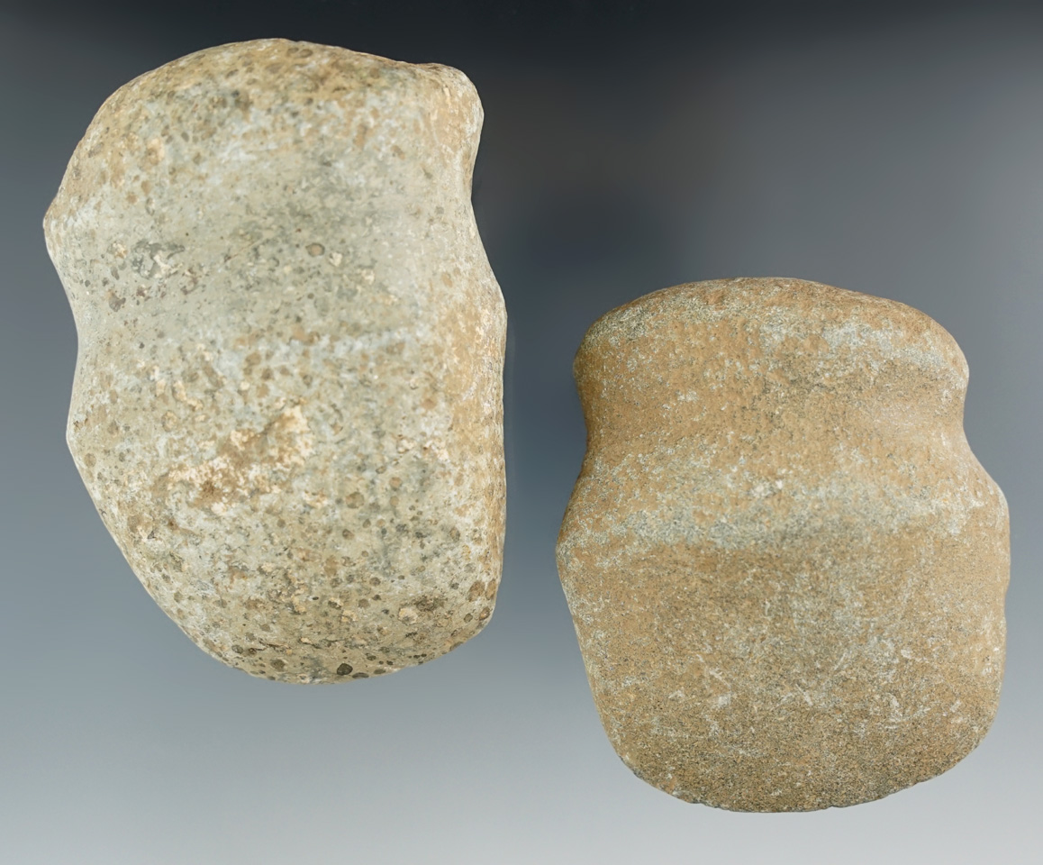 Pair of Full Grooved Axes in nice condition found in Indiana, largest is 3 5/8".