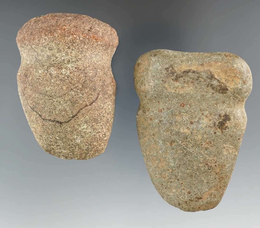 Pair of Full Grooved Miniature Axes found in Indiana, largest is 3".