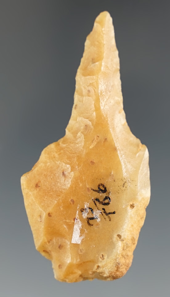 2 1/4" Drill made from Petrified Palmwood. Found near Sam Rayburn Dam in Jasper Co., Texas in 1935.