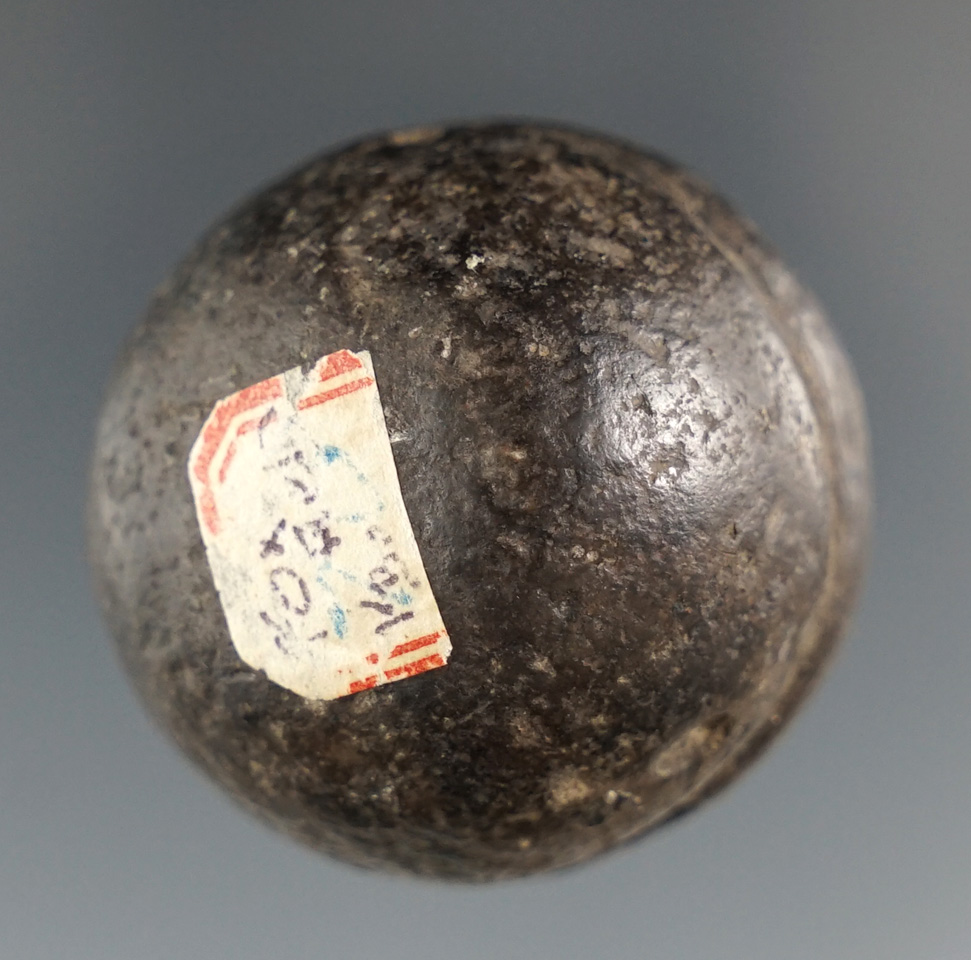 Very unique 1 3/16" grooved artifact with engraved "Turkey tracks" on the surface. Fox Field site, K