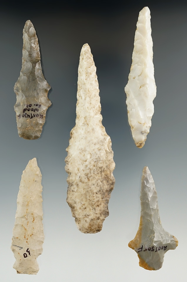 Set of five Midwestern Drills, largest is 3 7/8".