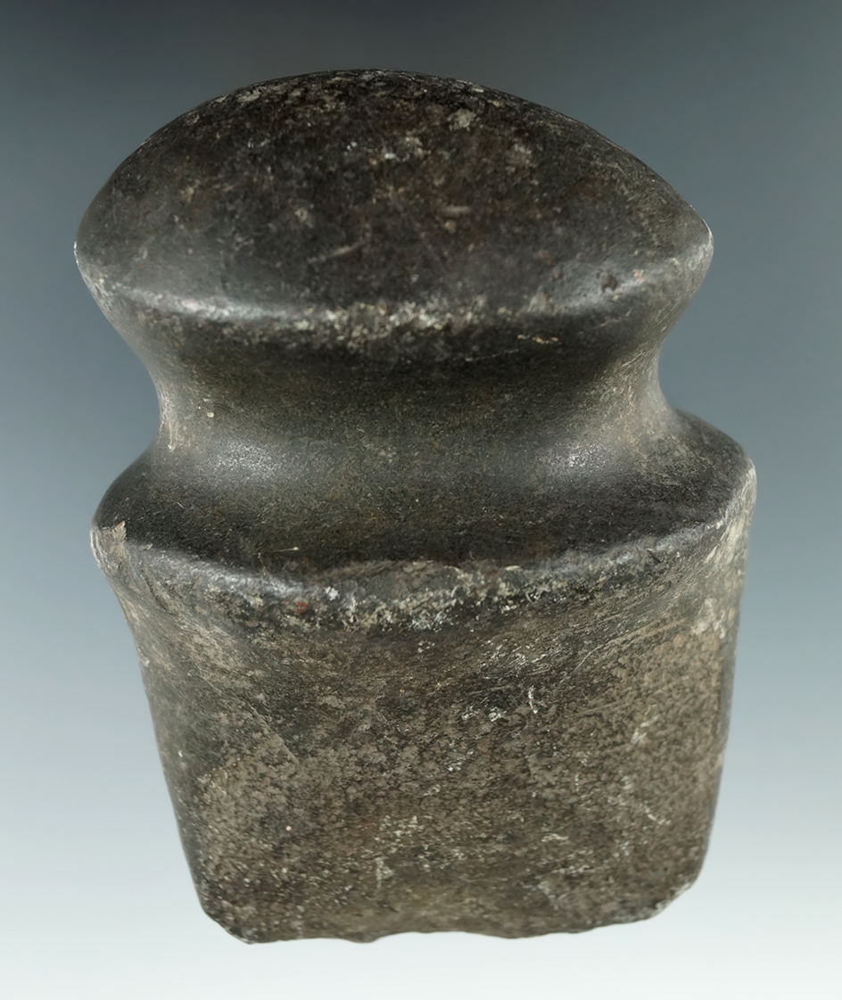 4 3/4" Full Grooved Axe with some ancient use to bit area found in New York.