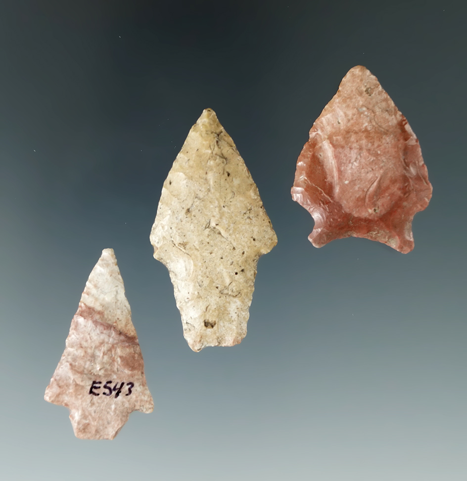 Set of three points found in Oklahoma, largest is 1 3/4".