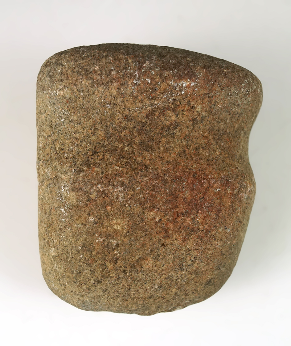 Well defined 3" long 3/4 Grooved Hammerstone found in Ohio.