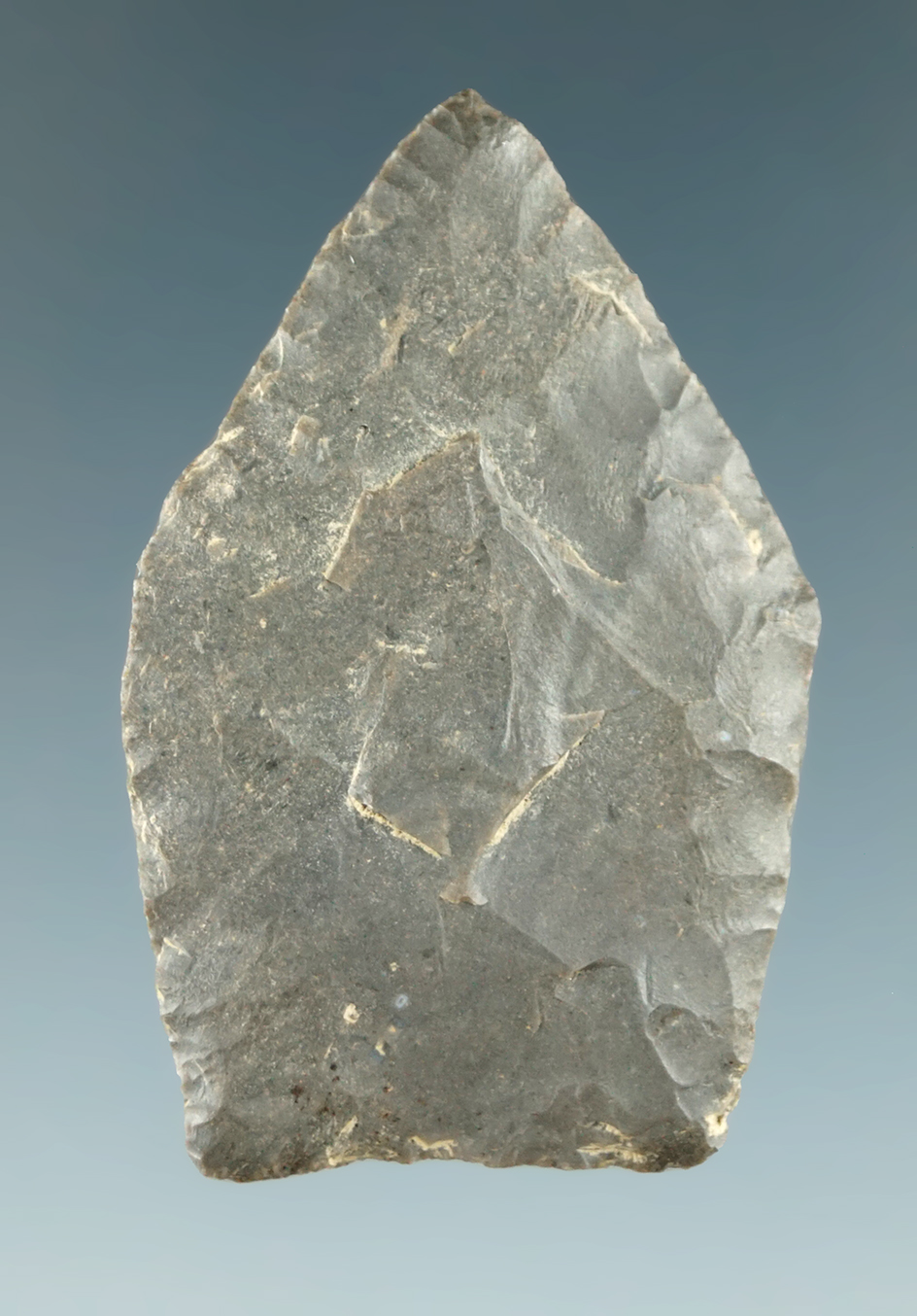 1 3/4" Jacks Reef Pentagonal made from Esopus chert found in New York.