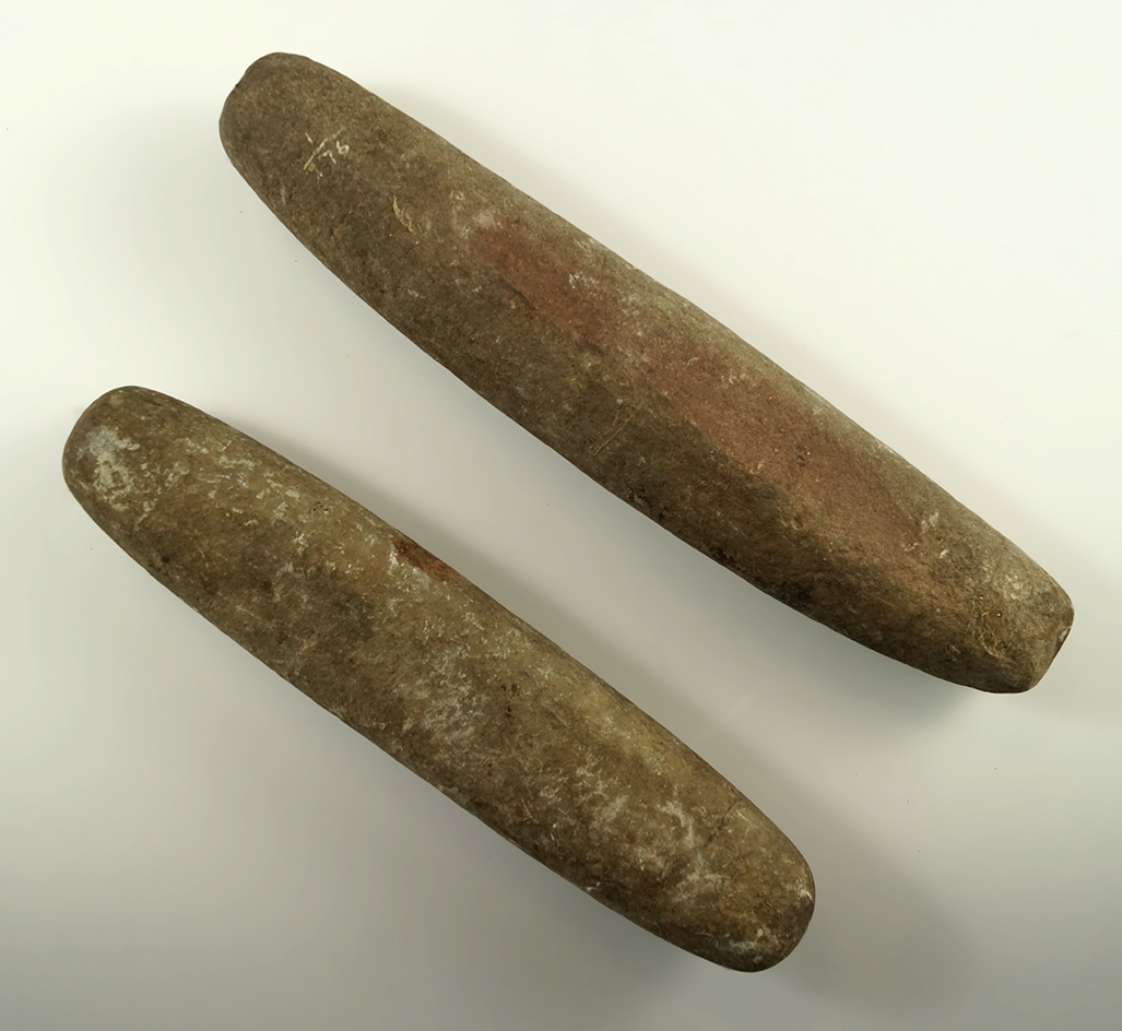 Pair of Roller Pestles found in New York, largest is 10 1/2".