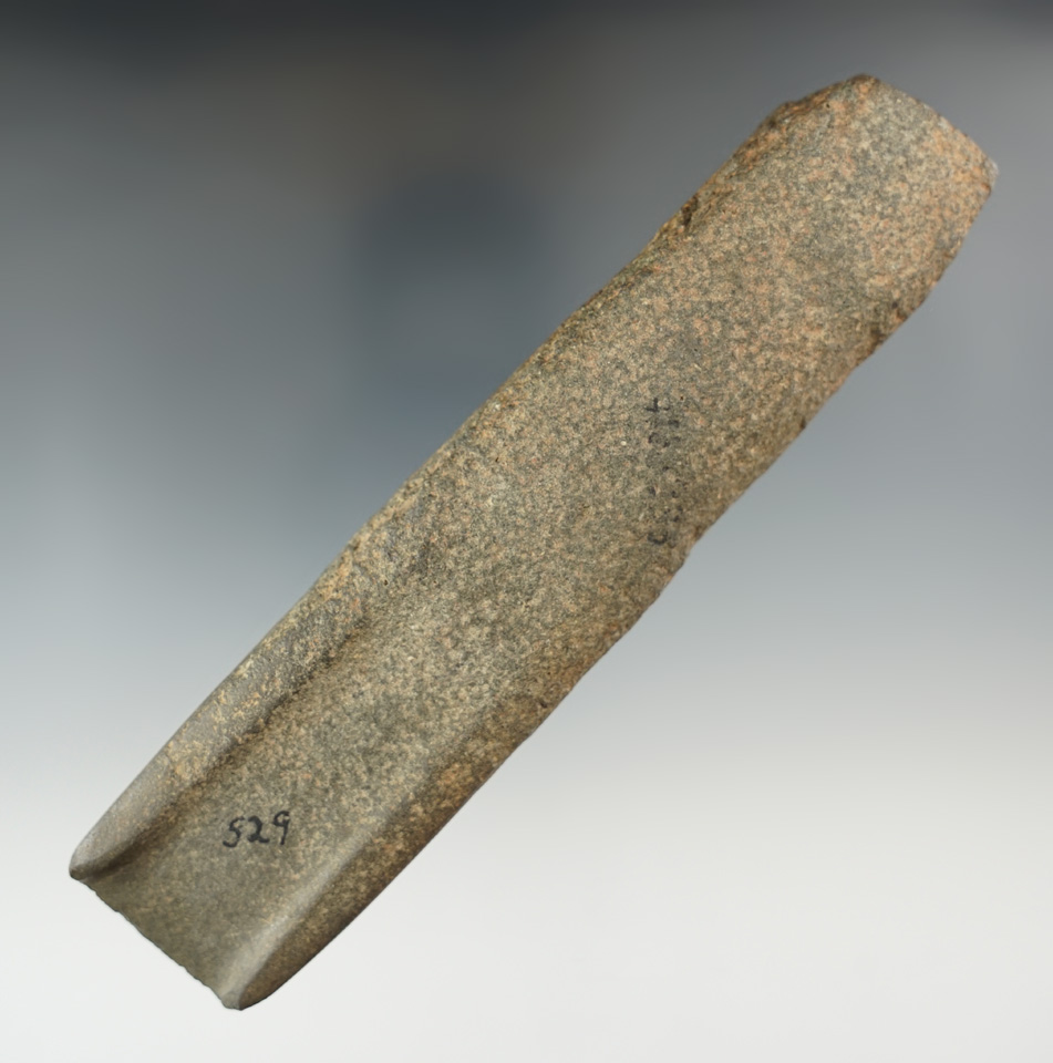 6" long well defined stone gouge found near Letchworth New York. Nice condition.