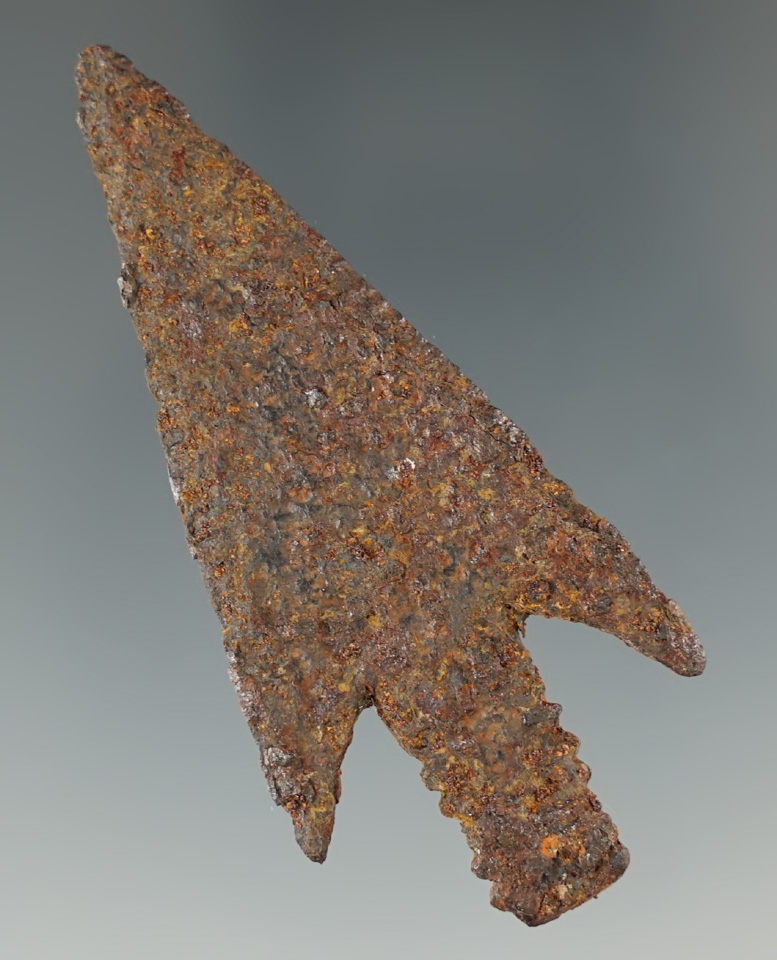 2 1/2" Iron Trade Point found in North Dakota. Comes with a Bennett COA.