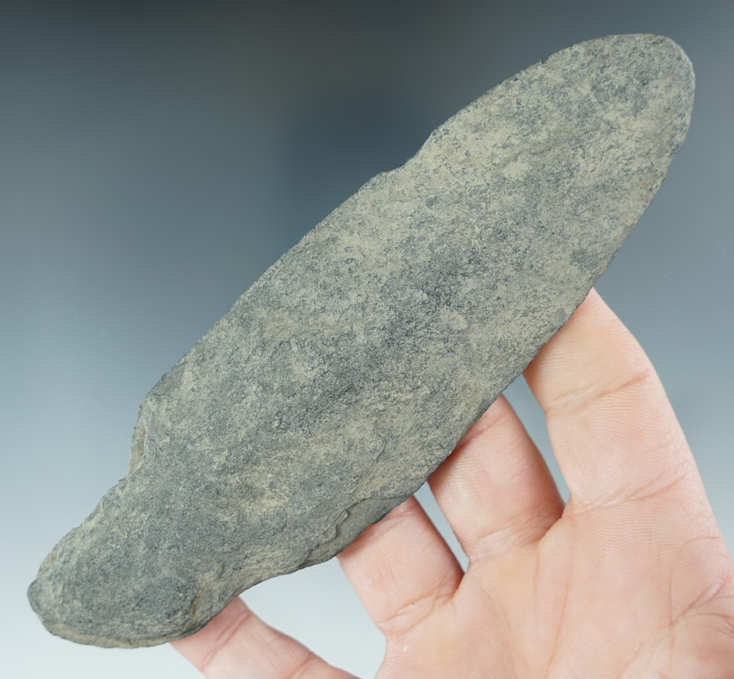 5 9/16" stemmed slate Inuit knife found in Alaska.