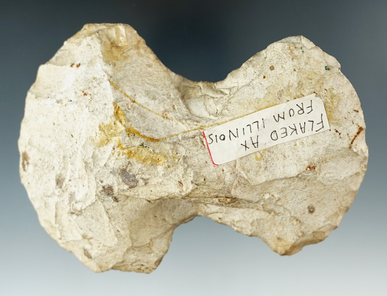 4 1/2" double bit Axe made from Flint found in Illinois.