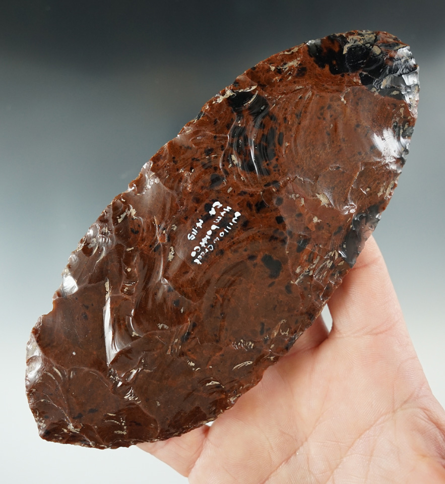 Nice! 5 15/16" ovate biface - beautiful obsidian - Humboldt County California.