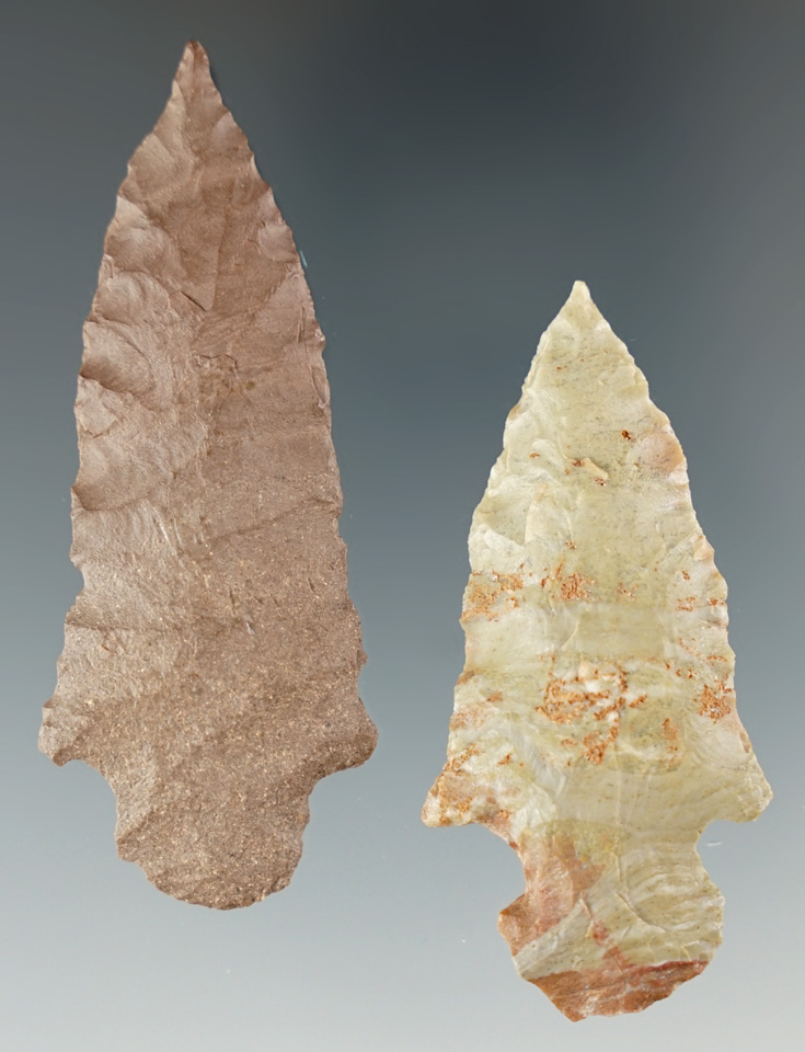 Nice pair of stemmed knives from the Southwest - four corners area. Largest is 2 1/2".