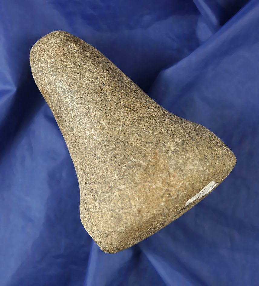 5" nicely styled Bell Pestle found in Pickaway Co.,  Ohio near Williamsport. Nice Nutting divot.