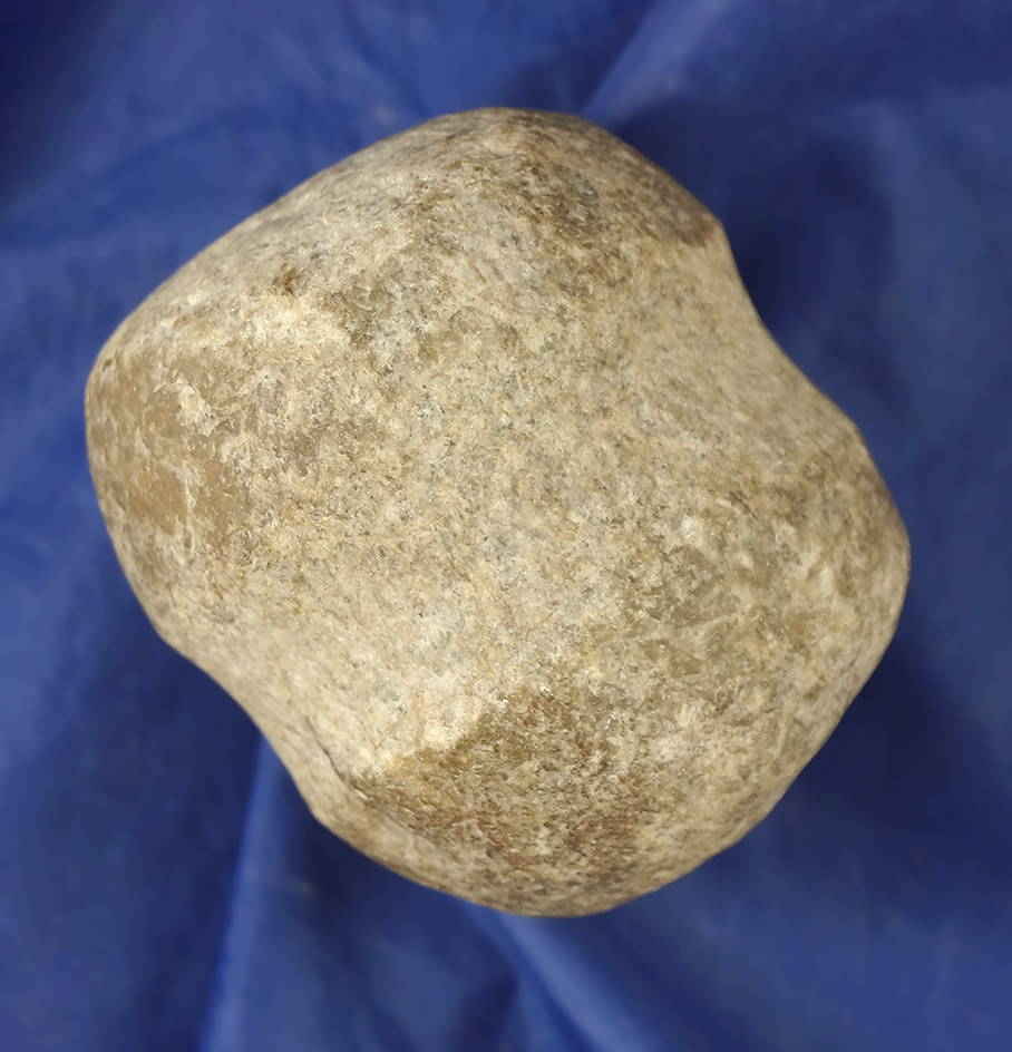 2 5/8" long full grooved Hammerstone made from quartzite - Fort Sully, South Dakota.