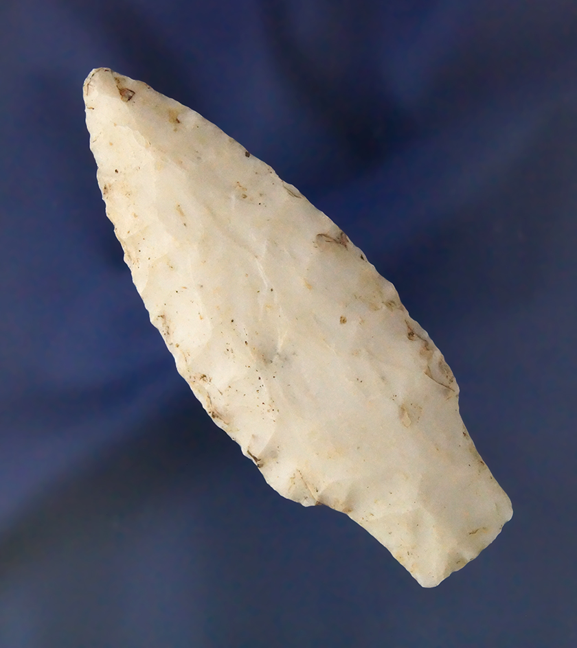 Nicely flaked 3" Archaic Stemmed Knife found in Wheaton Illinois.