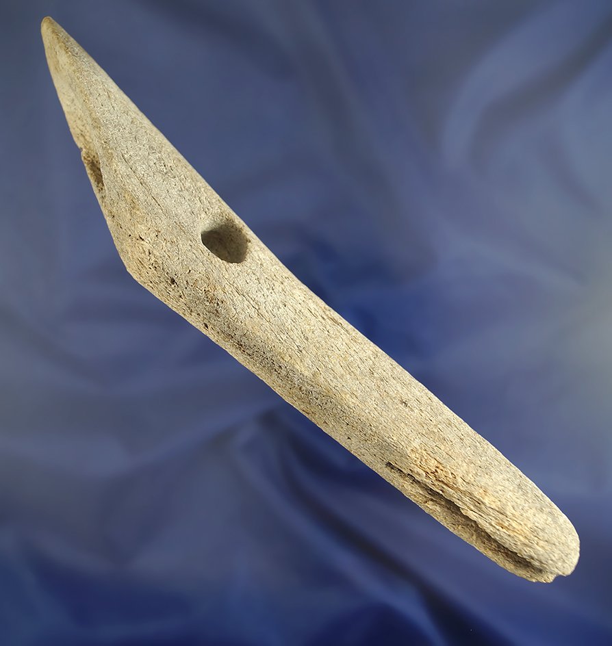 Big! This is an exceptionally large 9 1/16" Eskimo harpoon "toggle" made from bone.