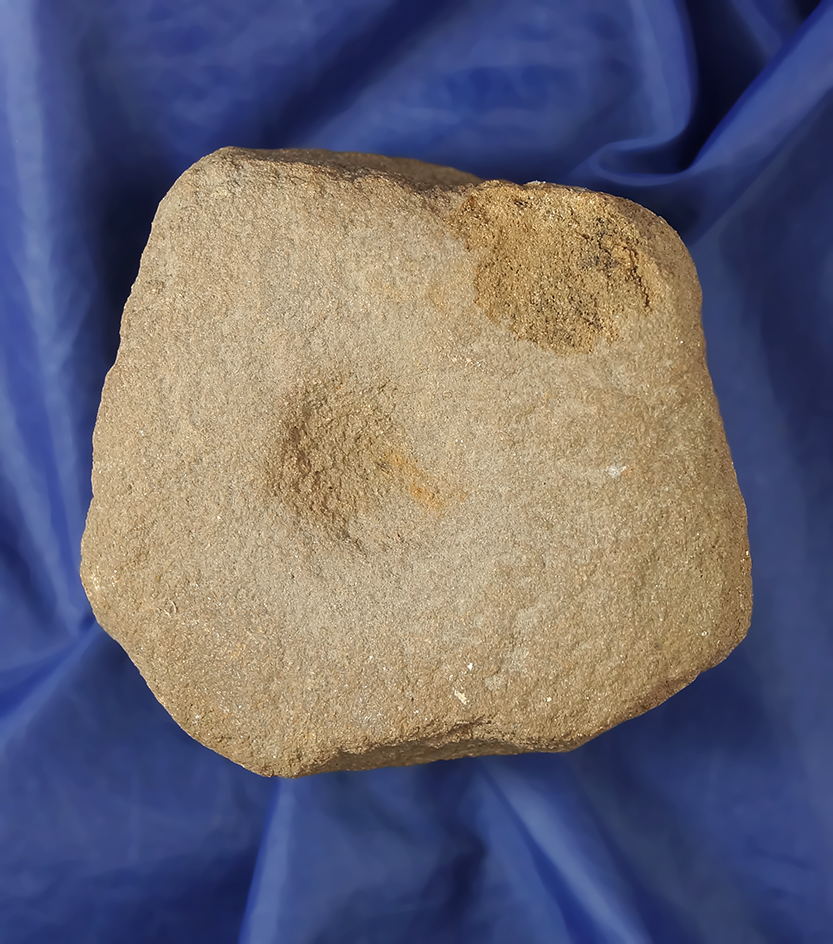 3 3/4" very unique Nutting stone found near Lake Eufaula, Oklahoma in 1977.