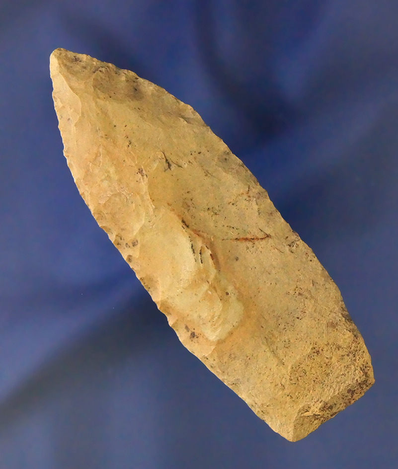 3 1/2" un-stemmed Karnak Knife found in southern Indiana.  Dickey COA.