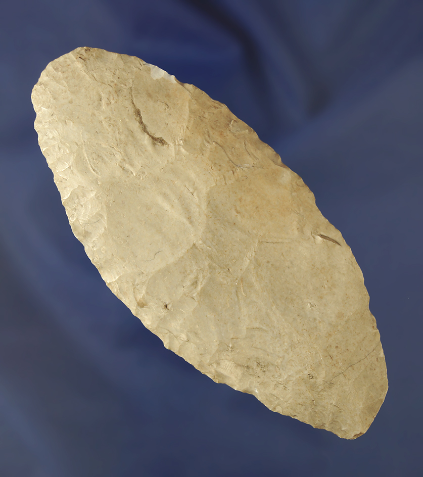 5" heavily patinated Flint Blade found in Illinois from the Greg Perino collection. Perino #6862.