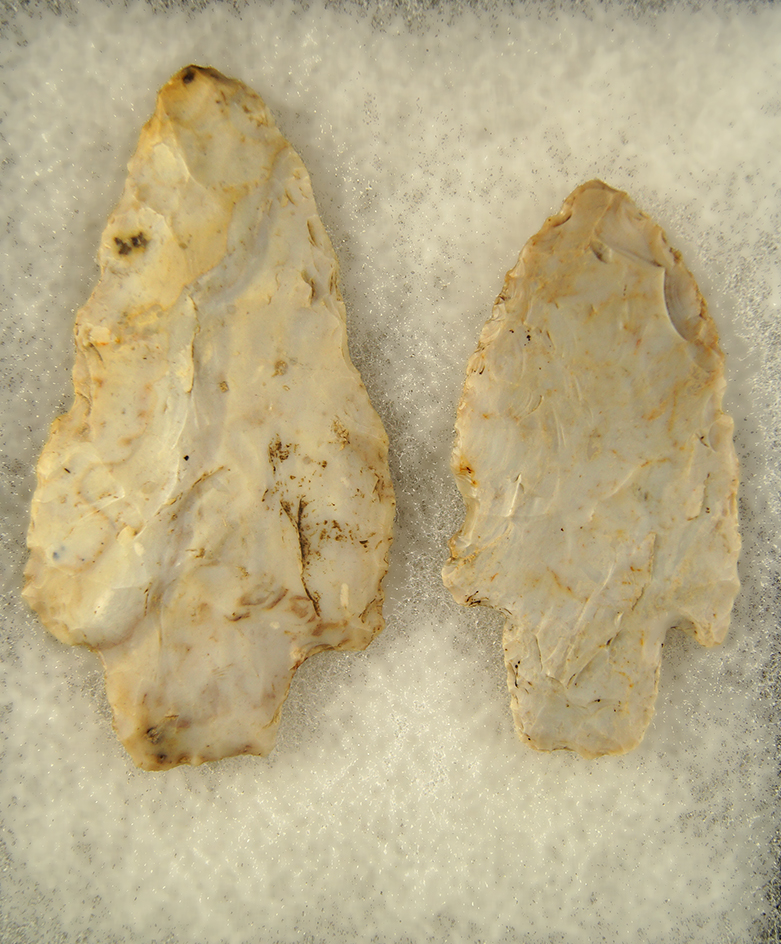 Pair of Flint Ridge Flint Adena Knives - largest is 4".