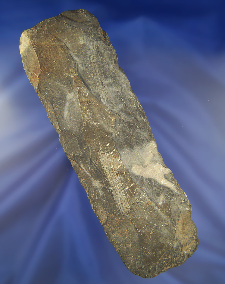 Unique 7 3/4" Slate Gorget Preform found in Randolph Co., Indiana.